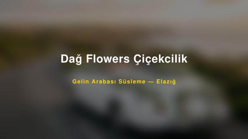 Dağ Flowers Çiçekcilik Elazığ Gelin Arabası Süsleme