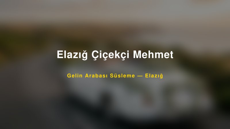 Elazığ Çiçekçi Mehmet ile Trend Gelin Arabası Yazıları ve Konseptleri