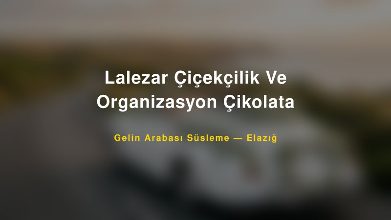 Lalezar Çiçekçilik Ve Organizasyon Çikolata ile Trend Gelin Arabası Yazıları ve Konseptleri